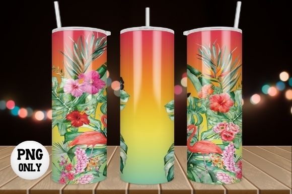 Download Tropical Flower Tumbler Wrap Sublimation - Tumbler wrap Collection